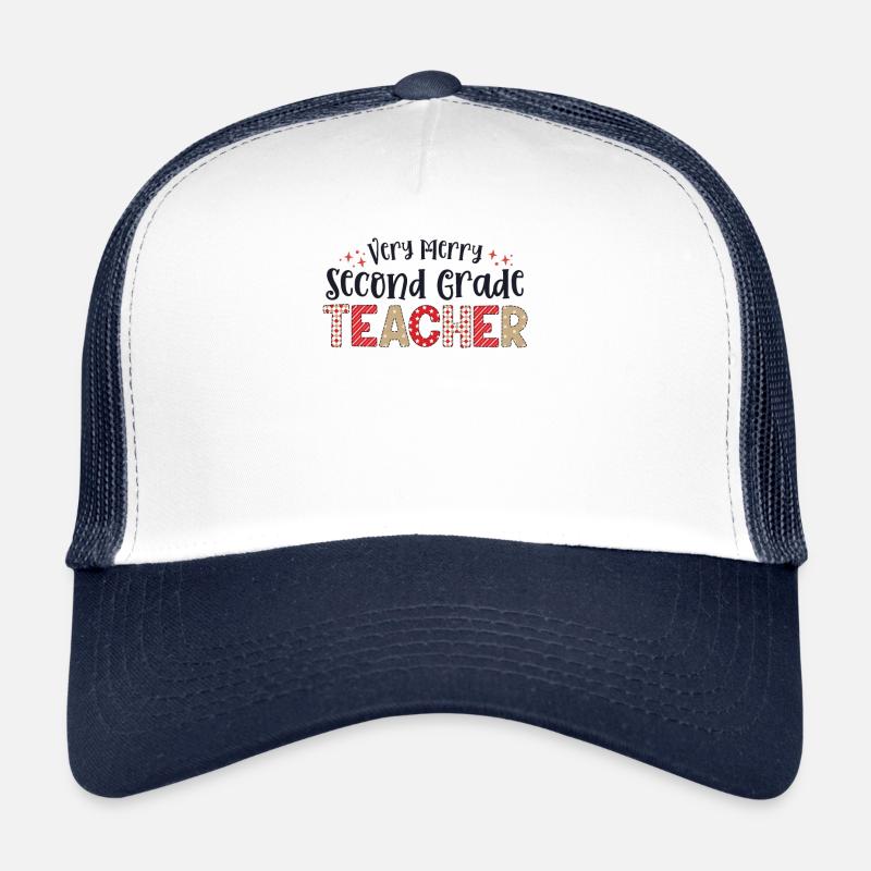 Very Merry 2nd Grade Teacher Second Christmas Trucker Cap