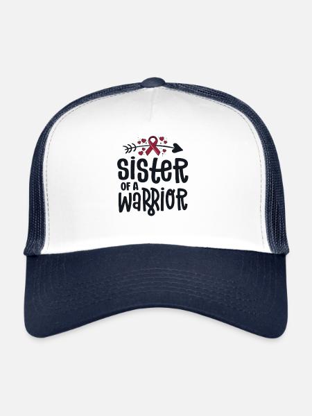 Sister Of A Warrior Vascular Malformation - Trucker Cap - white/navy - Front