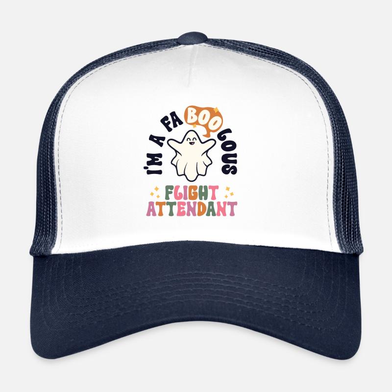 Faboolous Flight Attendant Retro Halloween Trucker Cap