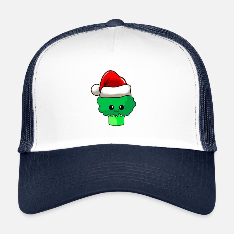 Broccoli Weihnachten Comic Xmas - Trucker Cap - Weiß/Navy