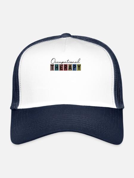 Rétro Ergothérapie Vintage OT School - Casquette trucker  - blanc/marine - Devant