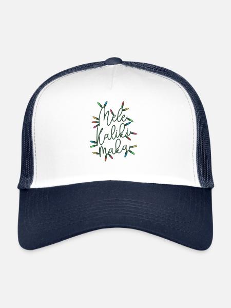 Mele Kalikimaka Christmas Lights Festive Holiday - Trucker Cap - white/navy - Front