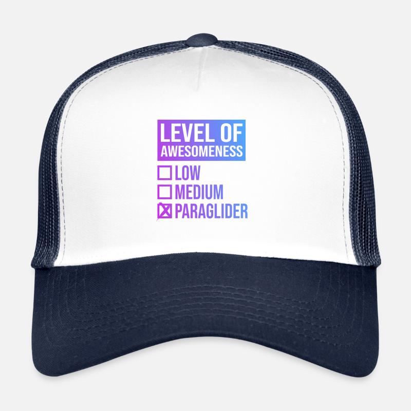 Level Of Awesomeness Low Medium Paraglider Paragli Trucker Cap