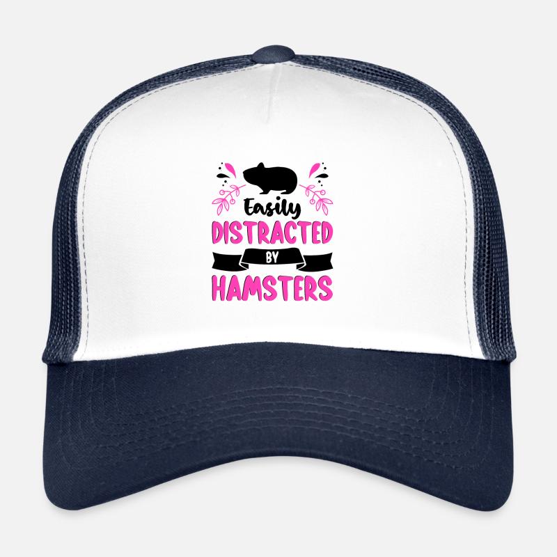 Easily Distracted By Hamsters Animal Lover Hamster Trucker Cap