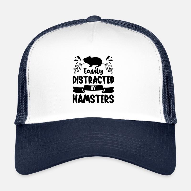 Easily Distracted By Hamsters Animal Lover Hamster Trucker Cap