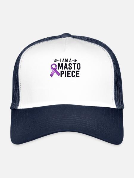 Je suis une pièce de Masto Mastocytose Sensibilisation MCAS - Casquette trucker  - blanc/marine - Devant