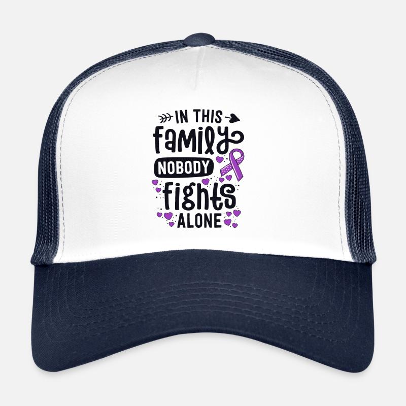 In This Family Nobody Fights Alone Support Trucker Cap