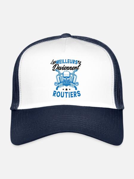 les meilleurs deviennent routiers - Casquette trucker  - blanc/marine - Devant