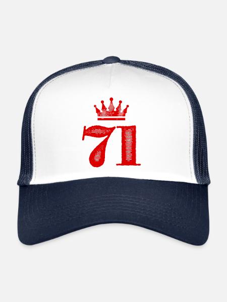 71 Number crown - Trucker Cap - white/navy - Front