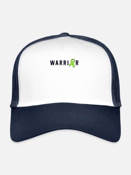 Warrior Lime Green Awareness Ribbon Lyme Disease - Trucker Cap - white/navy - Front