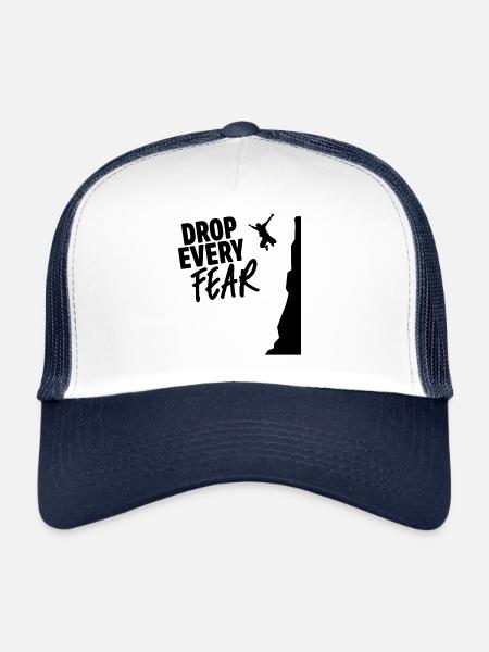 Drop Every Fear Cliff Diving Cliff Jumper Cliff Ju - Trucker Cap - white/navy - Front