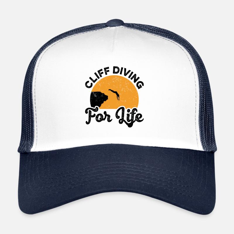 Cliff Diving For Life Cliff Diver Watersports Tomb Trucker Cap