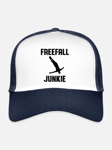 Freefall Junkie Cliff Diving Tombstoning Cliff Jum - Trucker Cap - white/navy - Front
