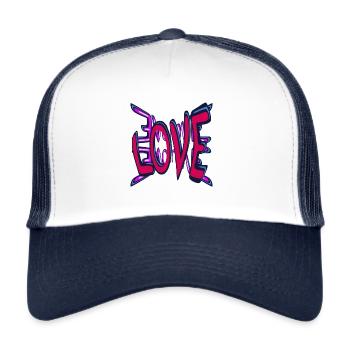 Love a symbole in red colour graffiti style - Trucker Cap - Weiß/Navy - Vorne