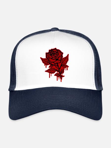 Symbole de la rose - Casquette trucker  - blanc/marine - Devant