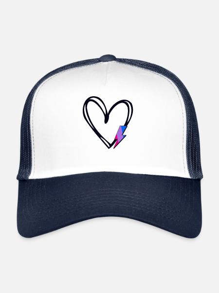 Subtil Bi Pride Fier allié Mois de la fierté Bisexuel - Casquette trucker  - blanc/marine - Devant