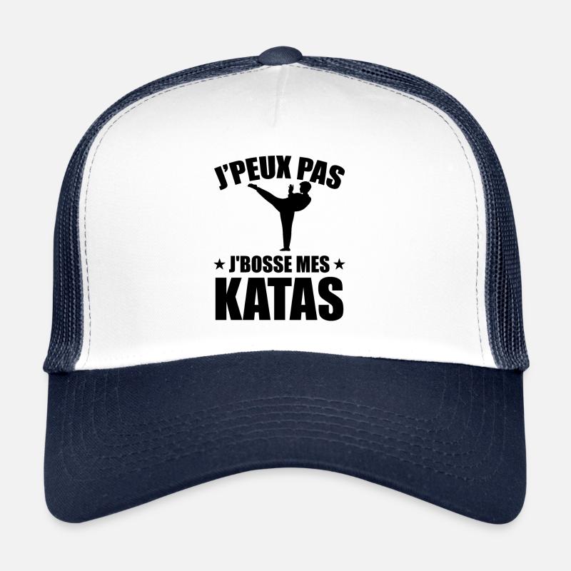 Je Peux Pas Je Bosse Mes Katas - Casquette trucker  - blanc/marine