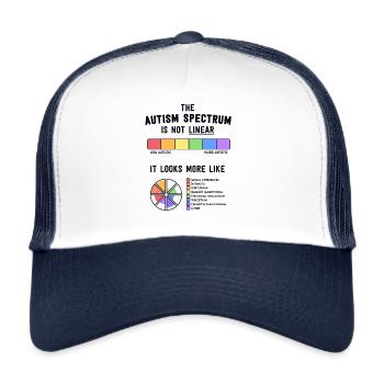 Autismus-T-Shirts Frauen Mama Bewusstsein Autismus ist ein - Trucker Cap - Weiß/Navy - Vorne