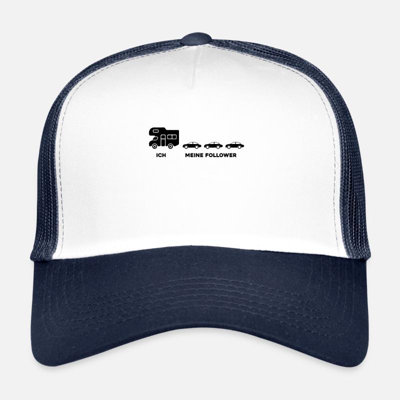 Wohnmobil Camper Lustige Sprüche Geschenke - Trucker Cap - Weiß/Navy
