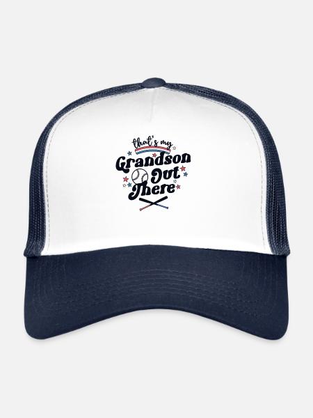 C’est mon petit-fils là-bas chemise rétro baseball - Casquette trucker  - blanc/marine - Devant