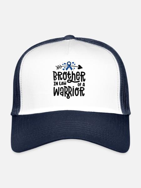 Brother-In-Law Of A Warrior Family Colon Cancer - Trucker Cap - white/navy - Front