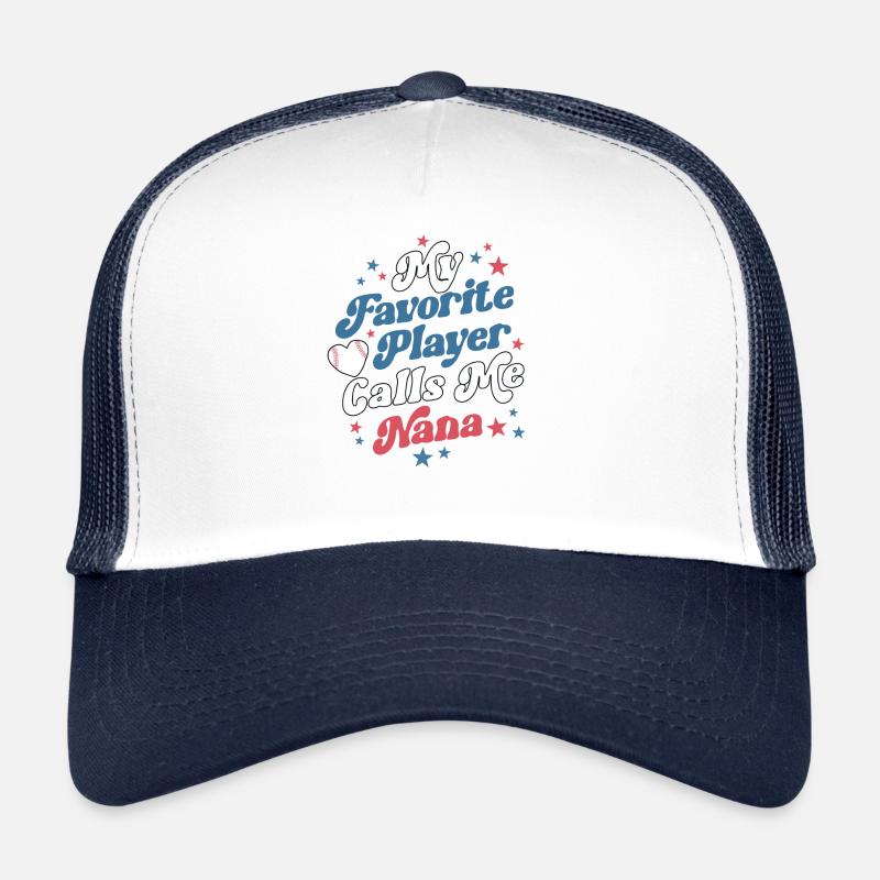 Baseball Nana Retro Grand-mère Ma joueuse préférée Casquette trucker 