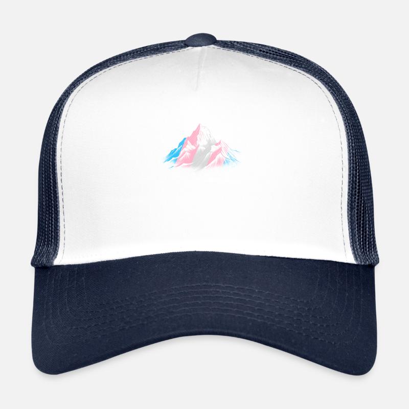 Subtiler Transgender-Pride-Monat Bergwandern - Trucker Cap - Weiß/Navy