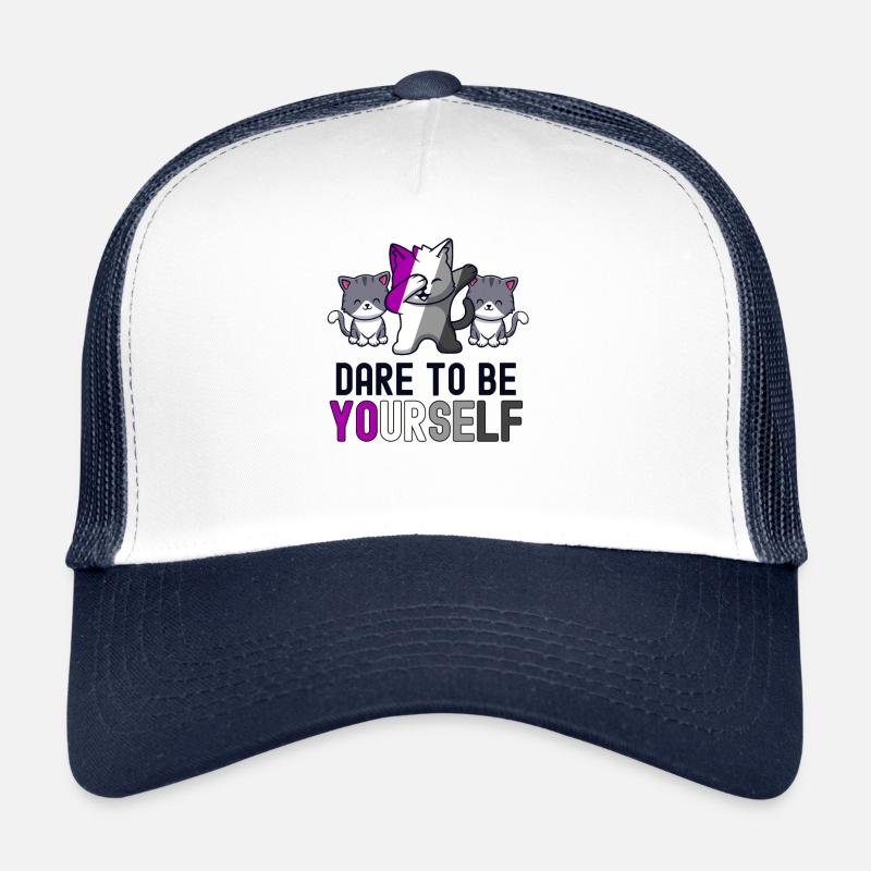 Osez être vous-même Chat Asexual Pride Cute Kawaii Casquette trucker 