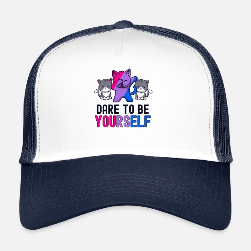 Osez être vous-même Mignon Bisexuel Bi Pride Mois Casquette trucker 