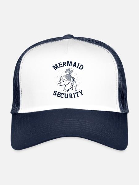 Sécurité Mermaid Merdad Papa De La Sirène - Casquette trucker  - blanc/marine - Devant