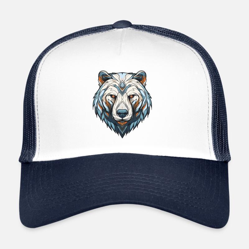 Polar Bear Portrait Polar Bear Trucker Cap