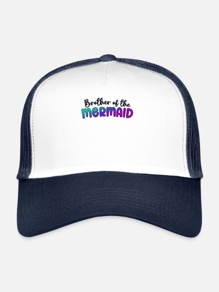 Frère de la famille Mermaid Girl Matching - Casquette trucker  - blanc/marine - Devant