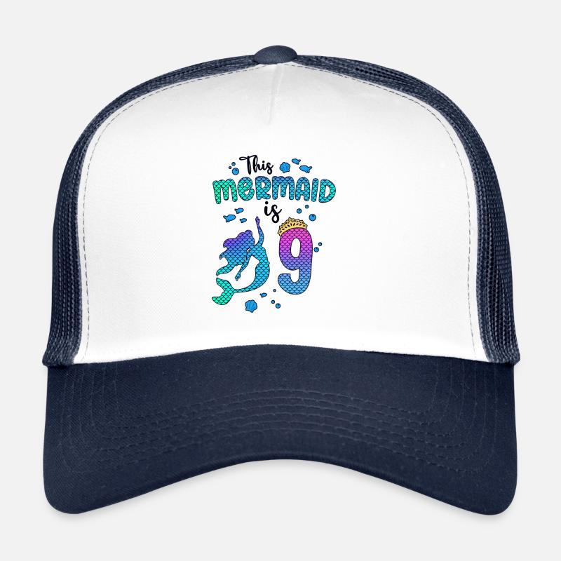 Cette sirène est 9 ans Sirène fille 9ème Casquette trucker 