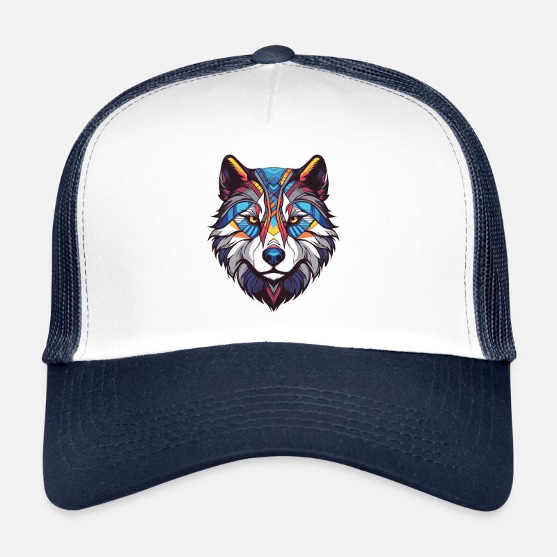 Portrait de chien Husky Casquette trucker 