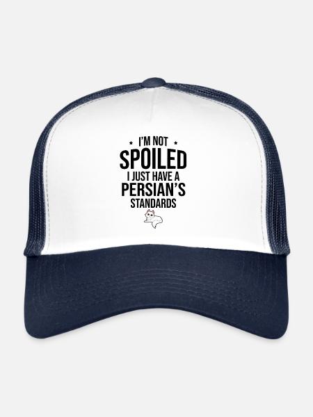 Chat persan Chat Amoureux Propriétaire de chat Persan Longhair C - Casquette trucker  - blanc/marine - Devant
