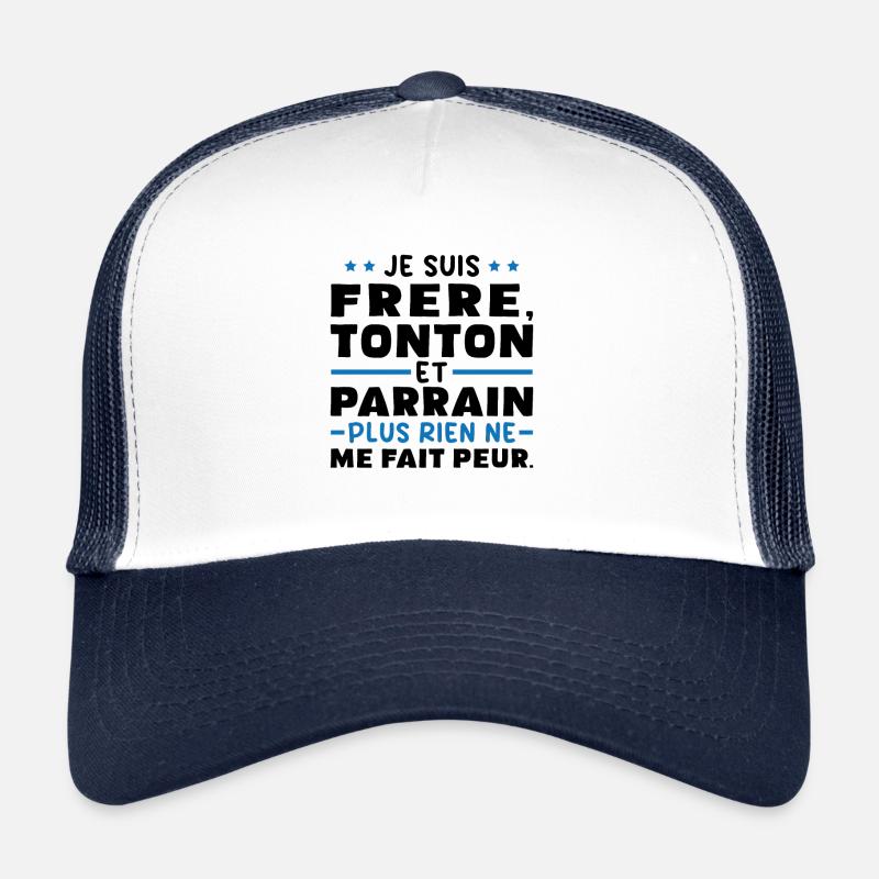 Frère tonton et Parrain - Casquette trucker - blanc/marine