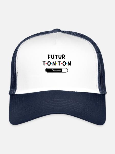 Homme Annonce Grossesse Tonton Futur Tonton - Casquette trucker  - blanc/marine - Devant