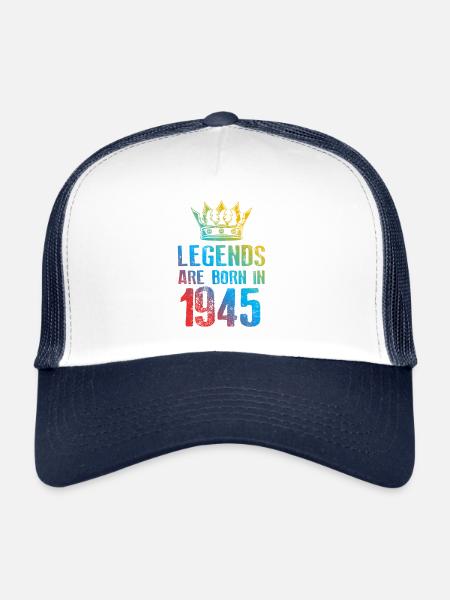 1945 Légendes nées en - Casquette trucker  - blanc/marine - Devant