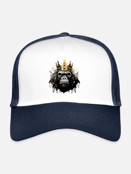 Gorilla Porte Head Crown - Casquette trucker  - blanc/marine - Devant