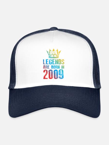 2009 Légendes nées en - Casquette trucker  - blanc/marine - Devant