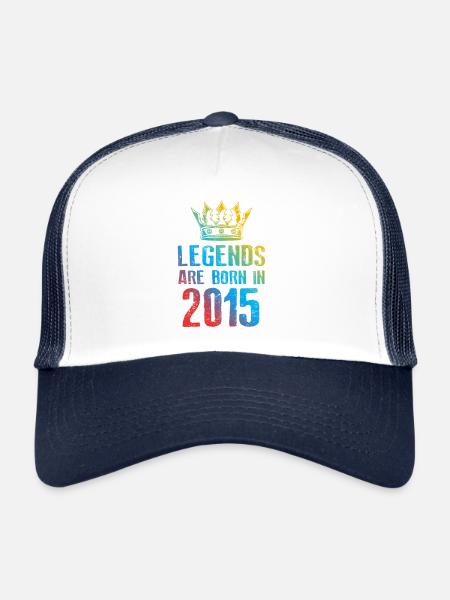 2015 legends born in - Trucker Cap - Weiß/Navy - Vorne