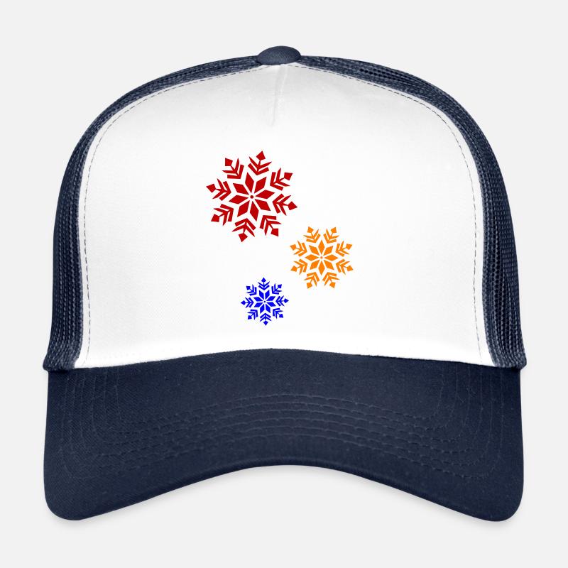 Schneeflocke Winter - Trucker Cap - Weiß/Navy