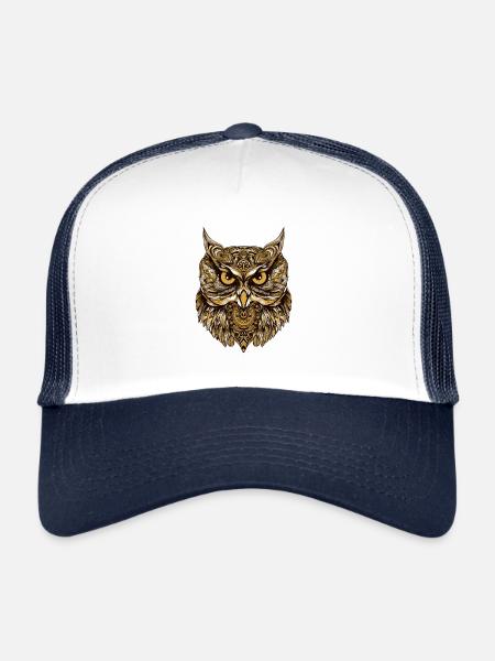 Hibou Animal - Casquette trucker  - blanc/marine