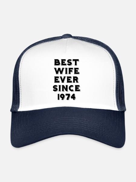 Best Wife Since 1974 - Trucker Cap - Weiß/Navy