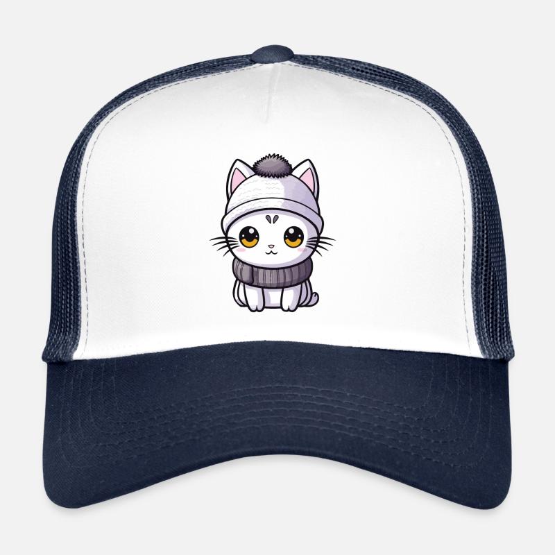 Bande dessinée d’hiver de chat Casquette trucker 