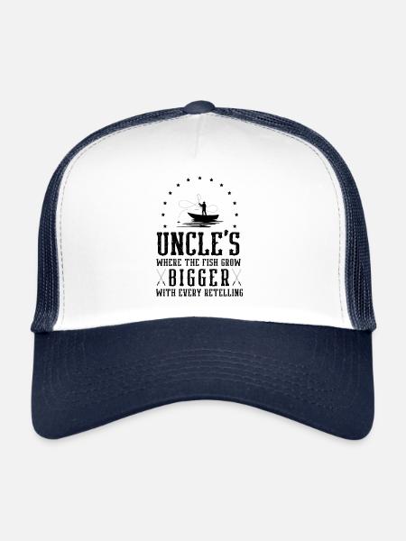Pêche Oncle Pêcheur Oncles Drôle Poisson Parfait - Casquette trucker  - blanc/marine - Devant