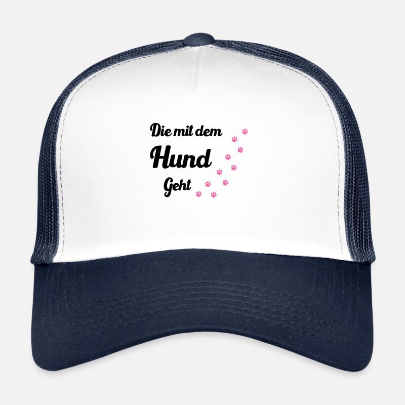 Die mit dem Hund geht - Trucker Cap - Weiß/Navy