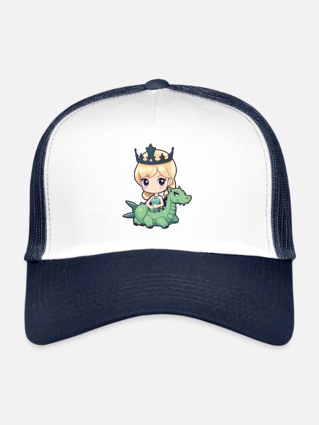 Bande dessinée Princesse Dragon - Casquette trucker  - blanc/marine - Devant