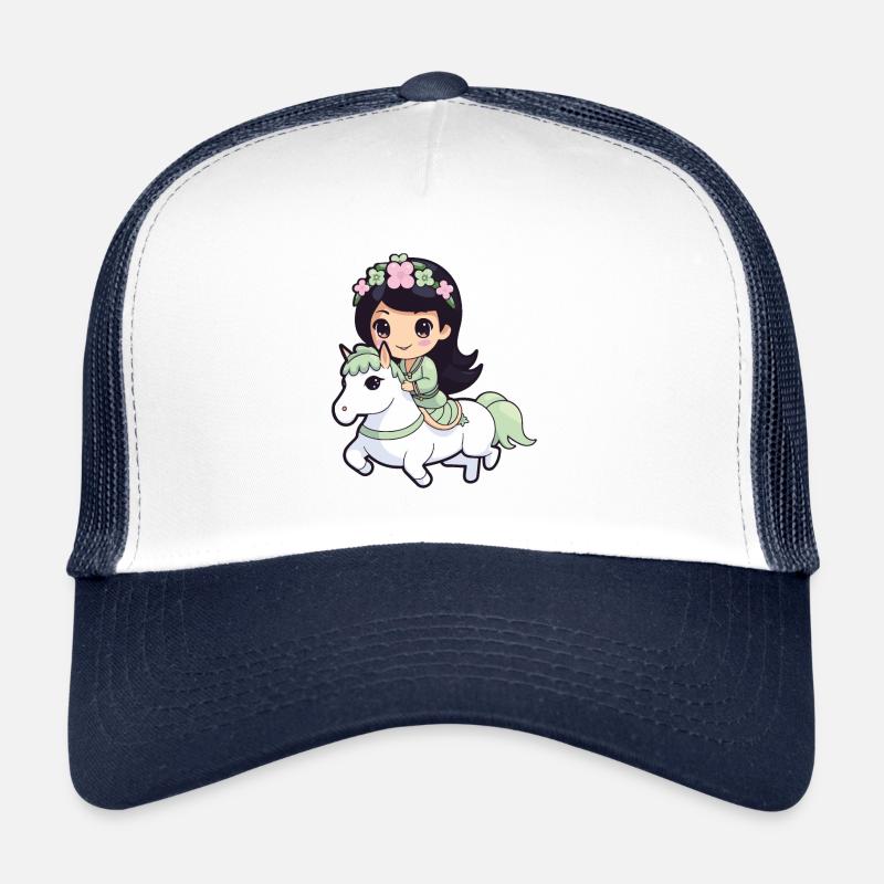 Prinzessin Pferd Comic - Trucker Cap - Weiß/Navy