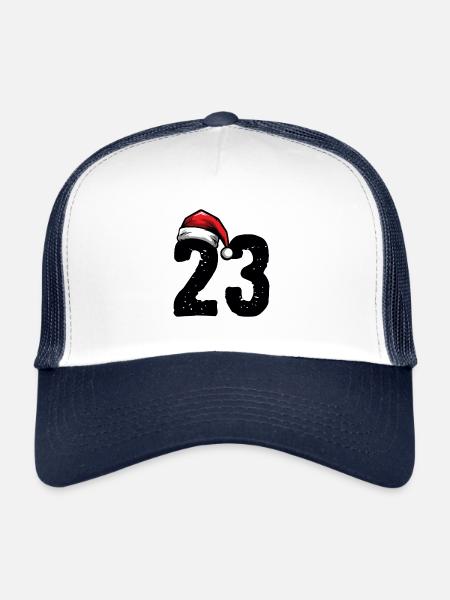 23 Numéro Noël - Casquette trucker  - blanc/marine - Devant